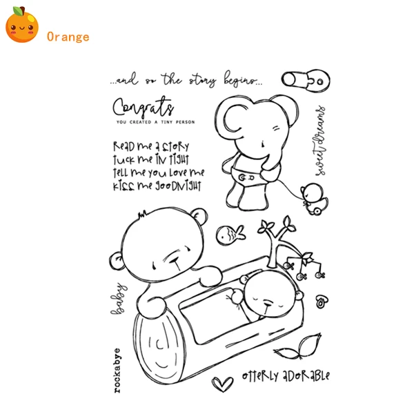 Прозрачные штампы с медведем для скрапбукинга сделай сам/изготовления