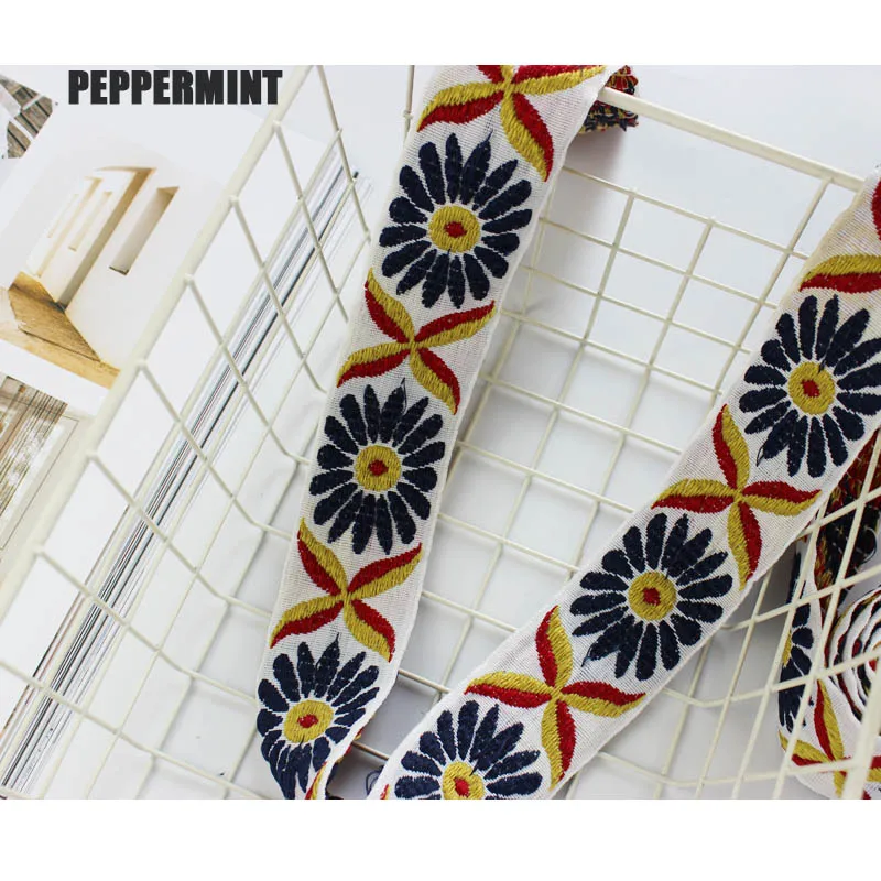 1 ярд 5 см винтажная искусственная Цветочная вышивка кружевная отделка в стиле