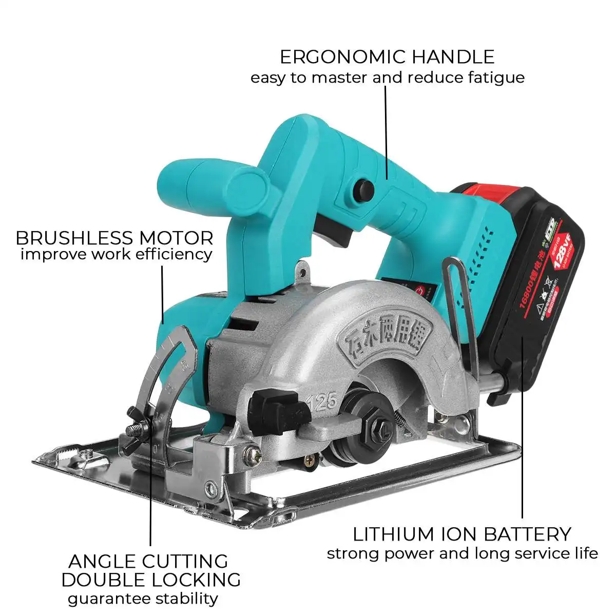 

128VF 1000W Brushless Electric Circular Saw Multifunction Cutting Machine For LI-ION Battery Rechargeable Power Tools