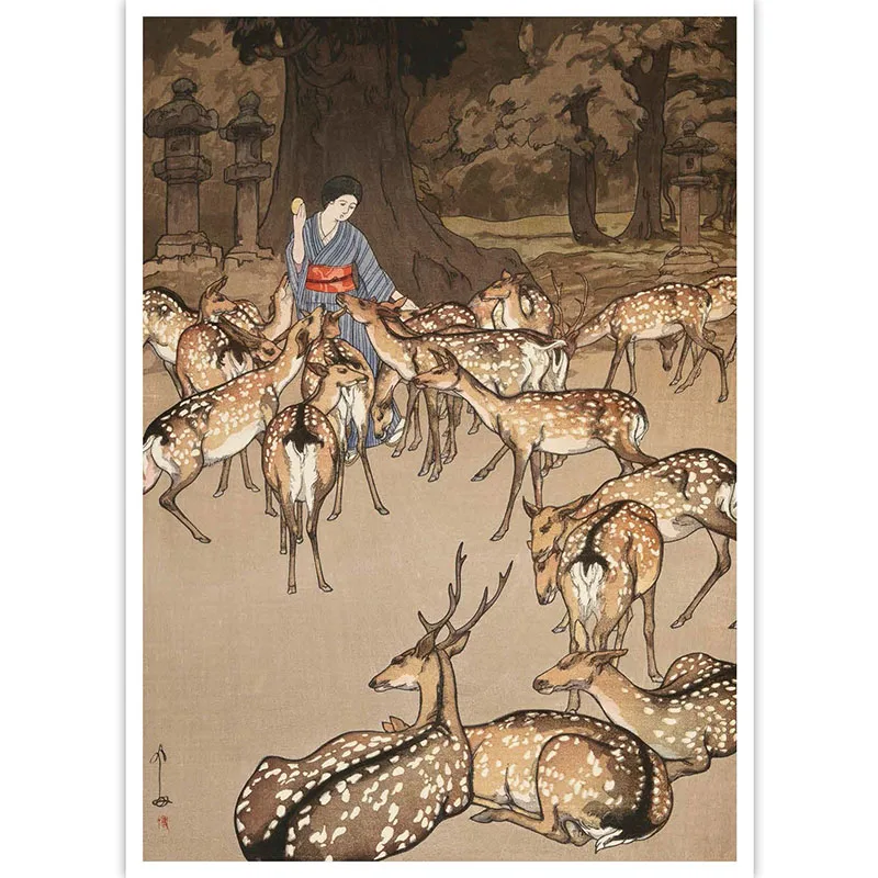 Художественная открытка: японская живопись и ветер ukiyo-e/пейзаж живопись креативная открытка на день рождения/Пейзаж Открытка