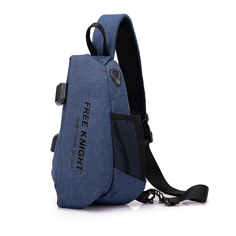 Мужская нагрудная сумка слинг с защитой от кражи холщовые спортивные сумочки