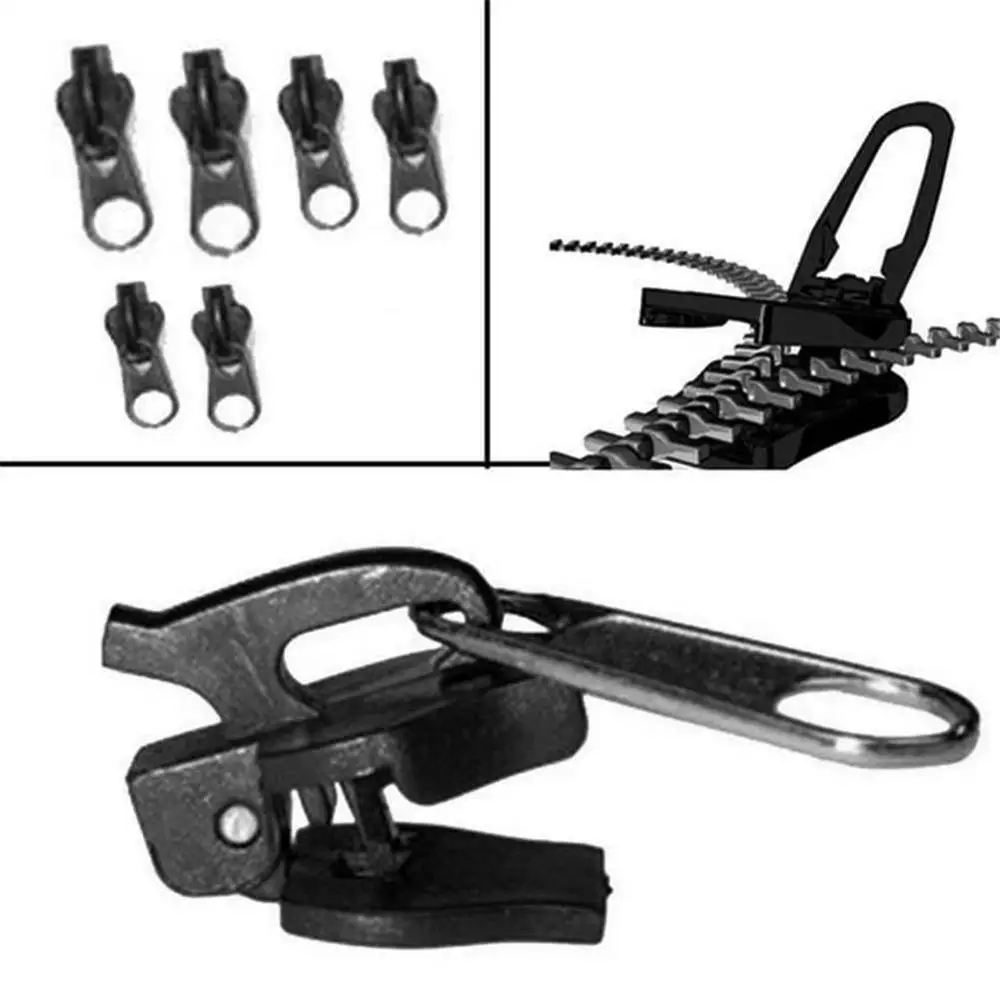 6pcs Zipper Repair Kit Universal Fixer With Metal Slide Fix 3 Sizes Zippers Easy To Install Instantly Zip in Set | Дом и сад