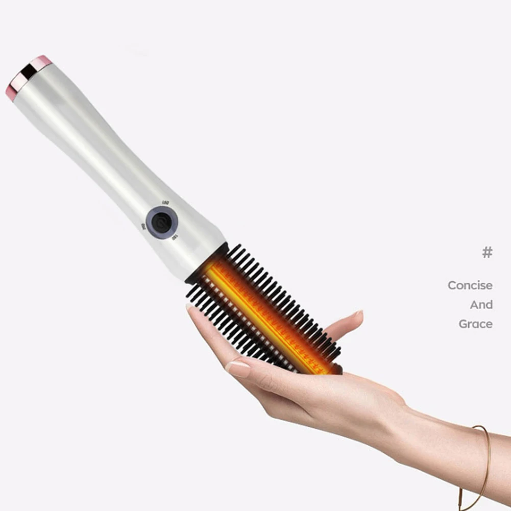 

Portable Hot Air Hair Styler Comb Professional Rechargeable Curling Iron Brush Ceramic Waver Doubel Use Styling Tool