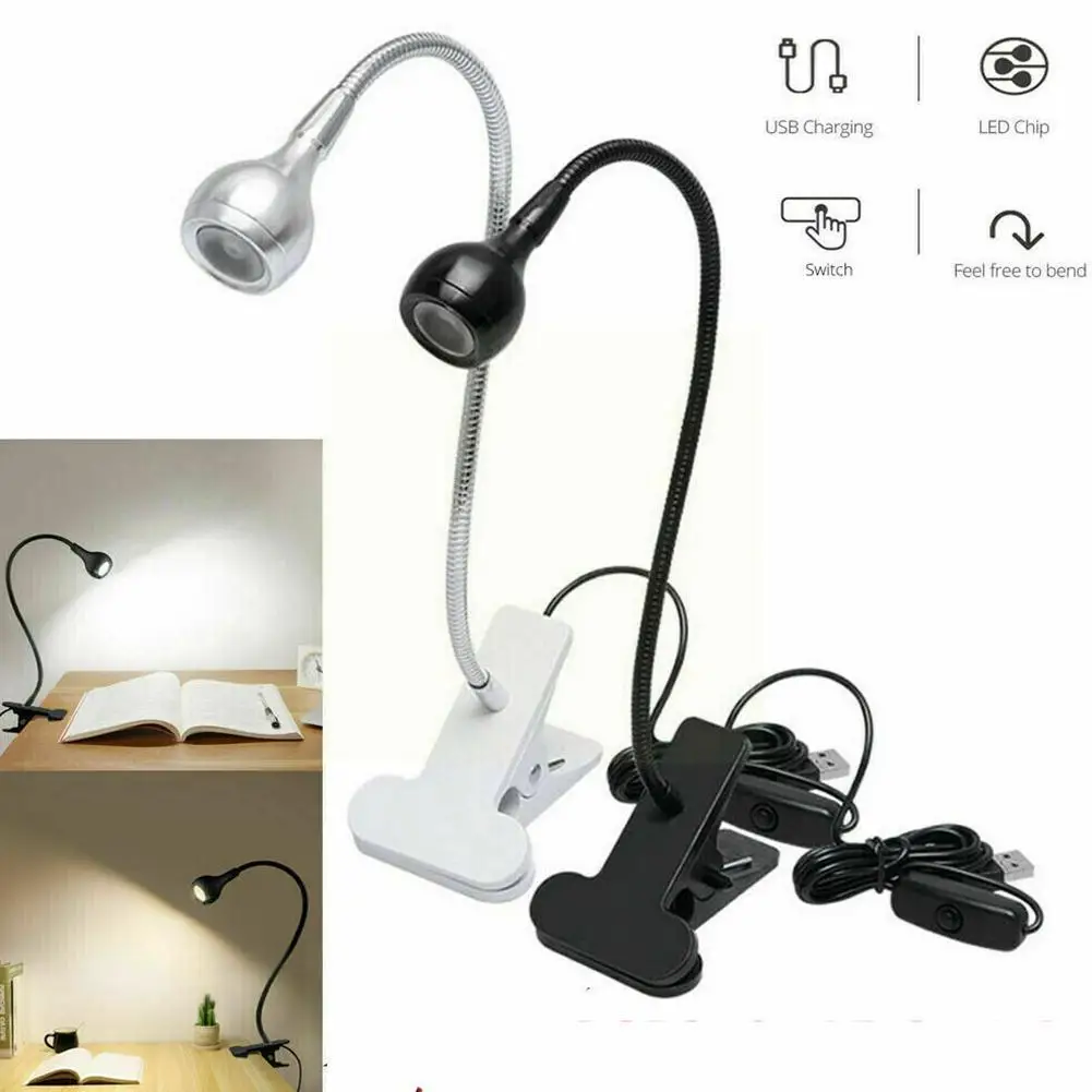 

USB Led Desk Light With Clip Flexible Bright Lamp Adjustable Lights For Home Table Eye Lamp Protect Bedroom Book Reading St Y6L7