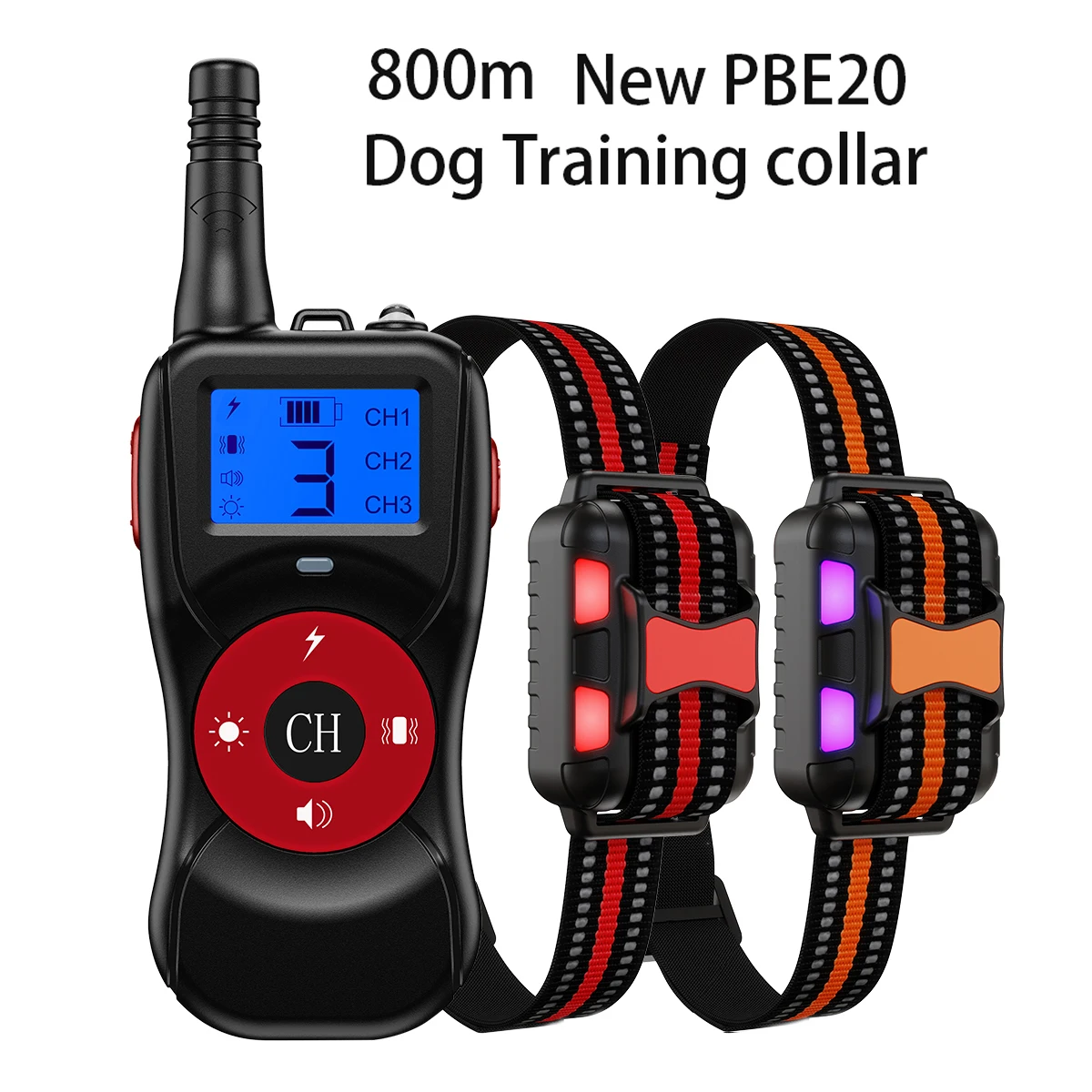 

800M Electric Dog Training Collar Rechargeable Waterproof Pet Remote Control Vibration Shock Beep For All Size Lcd Display