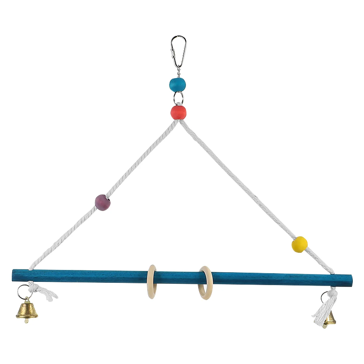 

Деревянная подставка для попугаев с колокольчиком