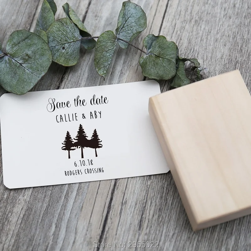 Пользовательские Свадебные сохранить дату деревья штамп персонализировать