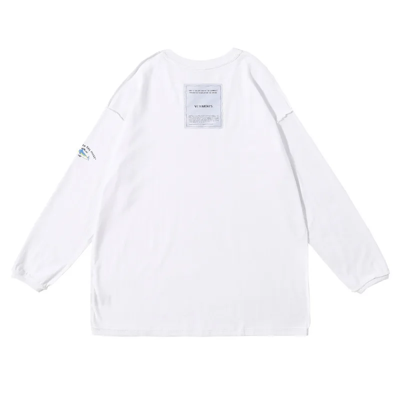

Trendy vetements long sleeve T-shirt VTM wetmont casual print with front and back long sleeve T-shirt