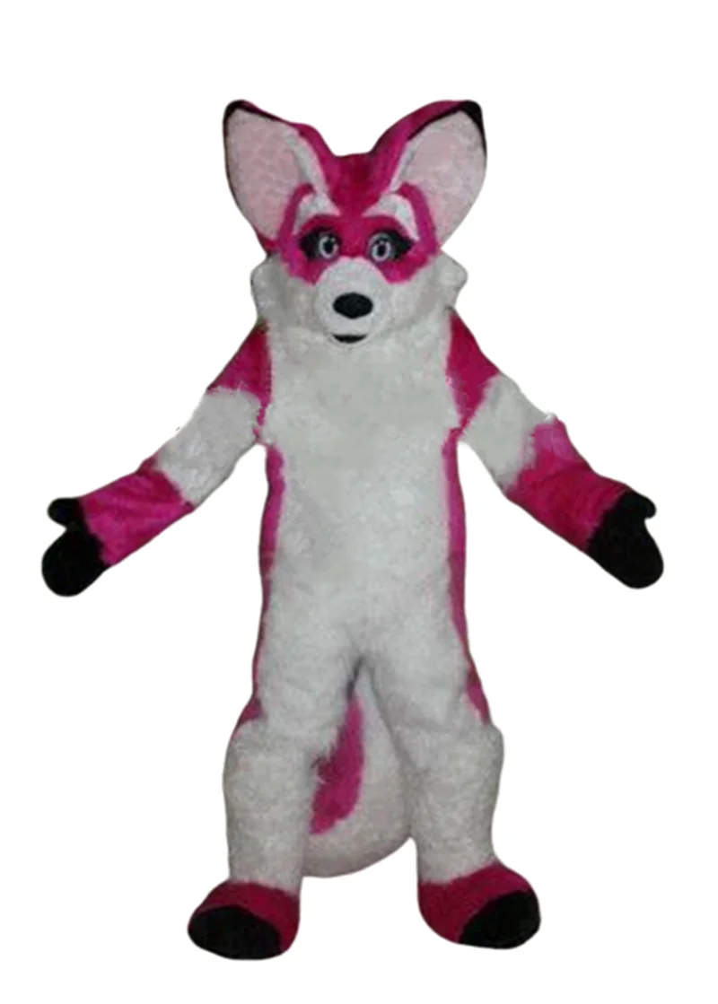 Halloween Sexy Fursuit Long Fur Red Husky Mascot Costume Suit Adult Wolf Fox Dog Costume Cosplay Party Game Dress Girls Costume
