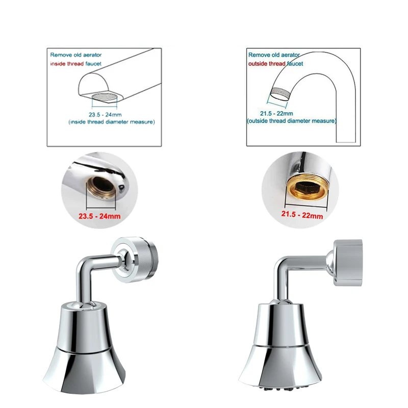 

720 Degrees Universal Splash Filter Faucet Adapter Shower Home Faucet Booster Filter Shower Kitchen Sprayer Plated Plastic ABS