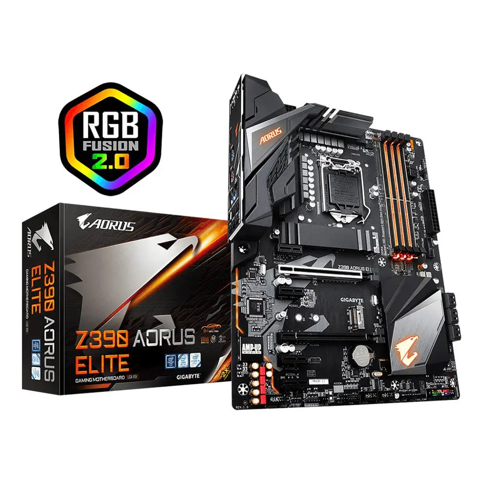 

GIGABYTE Z390 AORUS ELITE with Intel Z390 Chipset LGA 1151 Z390/ATX/2xM.2/Realtek ALC1220/RGB Fusion/Gaming Motherboard