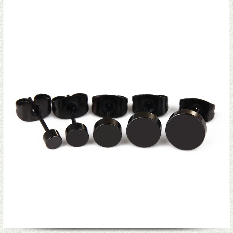 Хип-Хоп рок 8 мм черные титана стали висячие серьги из нержавеющей стали серьги «Гантели» ювелирные изделия для женщин и мужчин