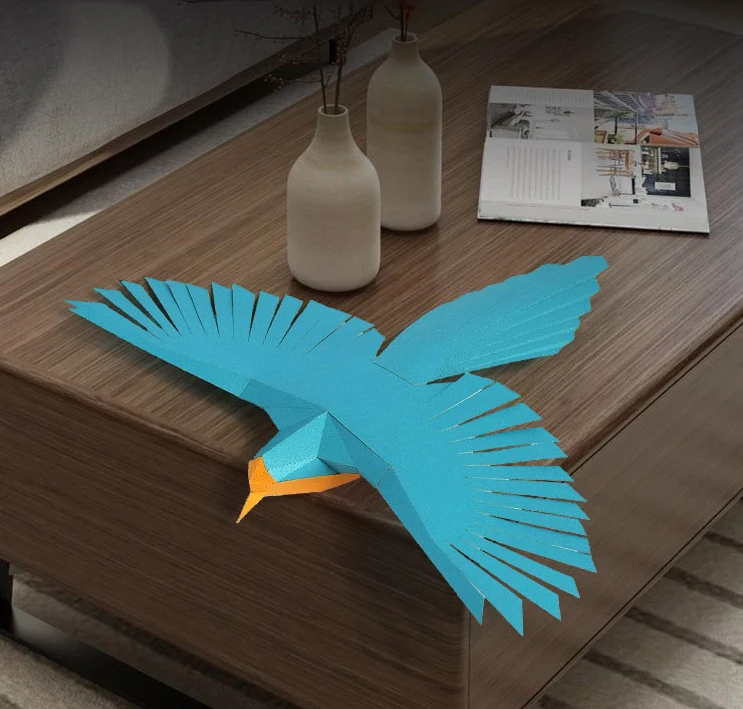 

3D Pre-cut Paper Flying Bird Home Living Room Bedroom Table Decor Paper Model Animal Art Papercraft