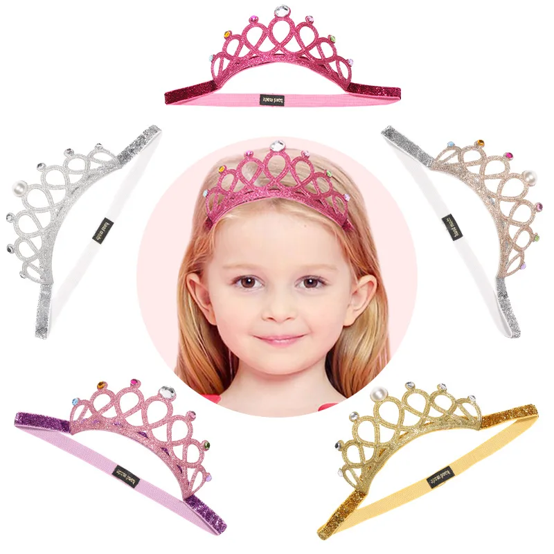 

Fashion Child Rhinestones Princess Headband Girls Hair Accessories Beauty Headwear Crown Tiara Cosplay Party Gift Hair Jewelry