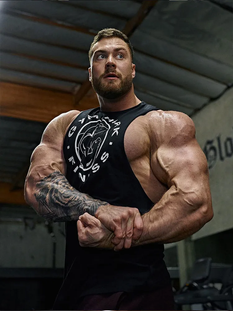 Мужская майка для бодибилдинга спортивные залы Тренировка Фитнес хлопок рубашка