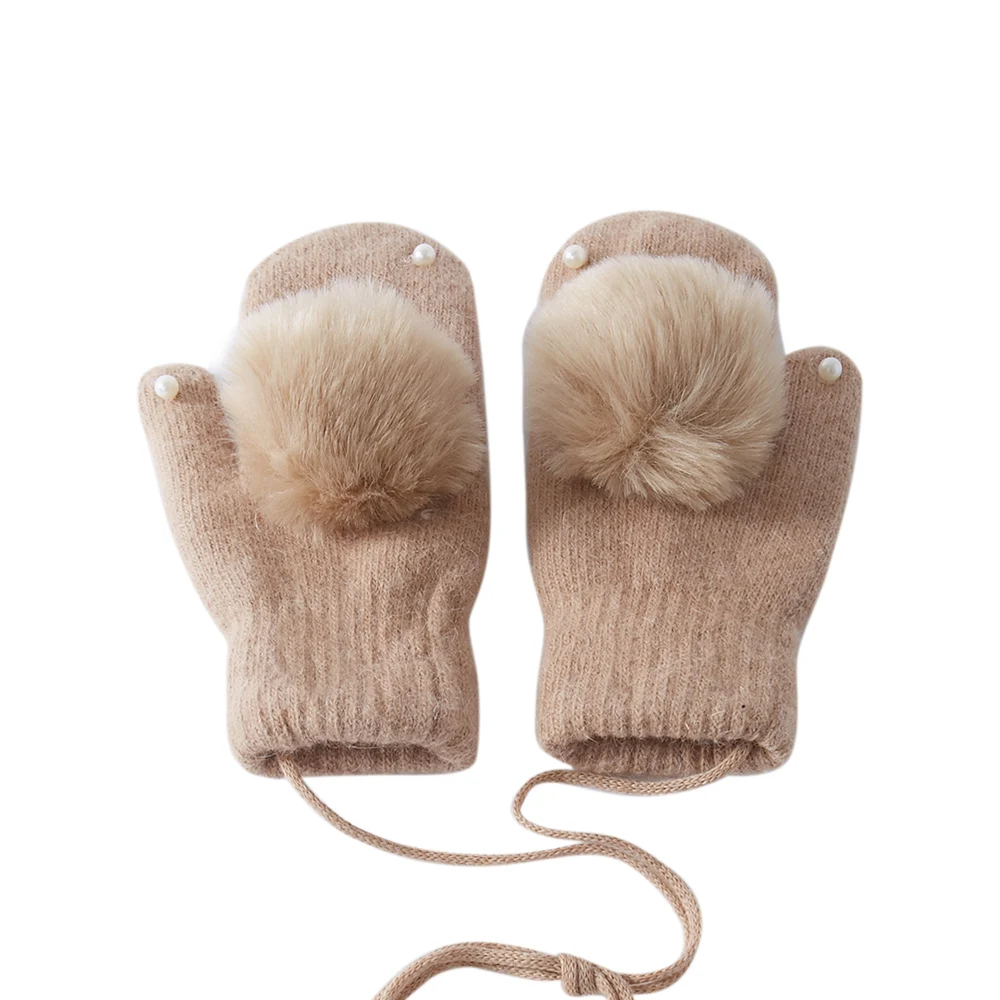 Metersbonwe Fashion pom-pom ladies Knitted Cashmere gloves Rabbit fur Gloves Mittens winter warm dual-use | Аксессуары для одежды