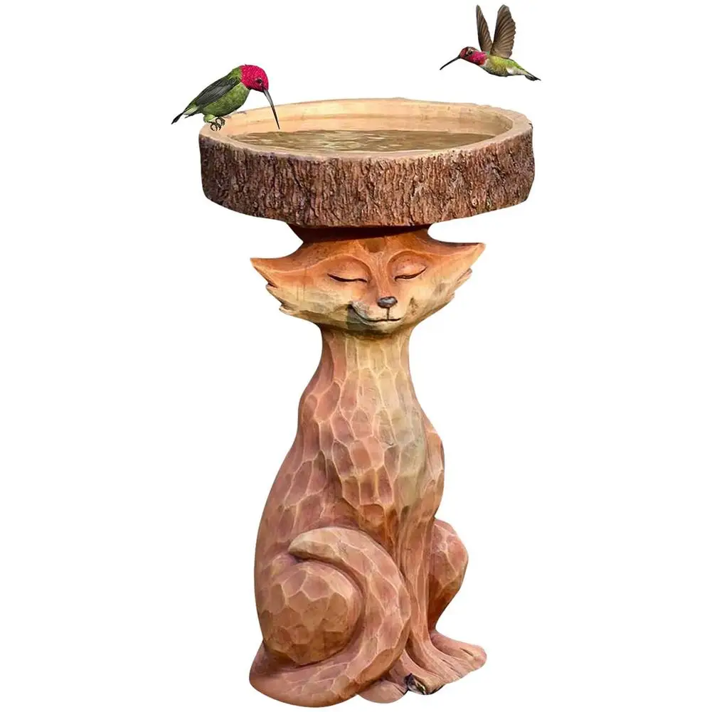 

Garden Bird Bath Water Bowl Resin Crafts Vertical Water Feeder Bird Bath Feeding Garden Lawn Yard Outdoor Statue Ornaments