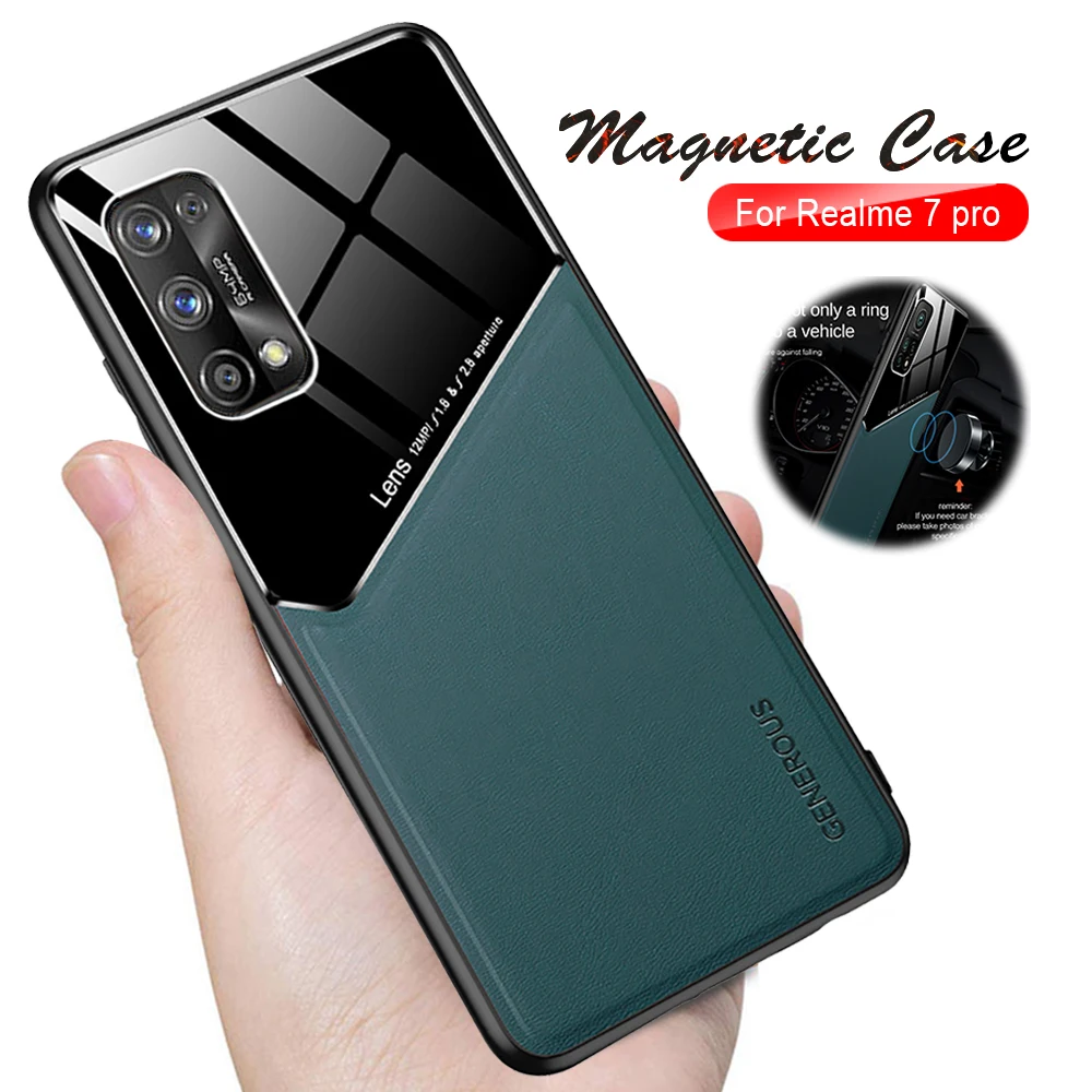 for realme 7 pro case leather magnetic phone cases for oppo realme 7 pro 5g 7pro realme7pro camera protection cover coque fundas free global shipping