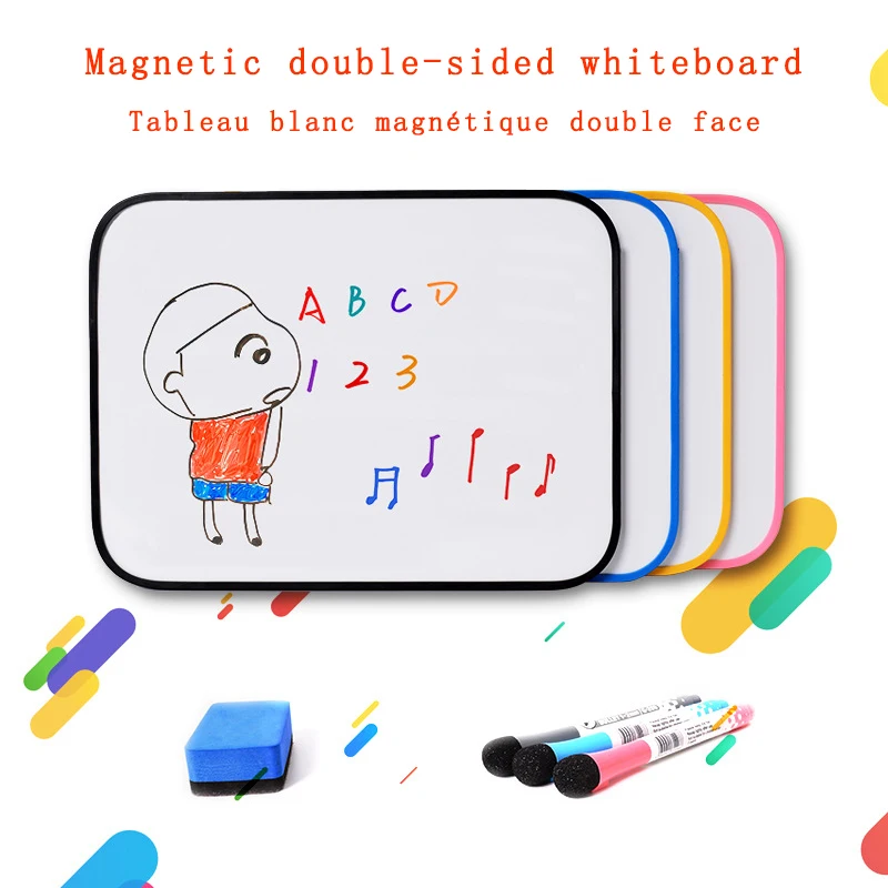 Магнитная стираемая доска, Двухсторонняя доска для письма формата а4 для детей, школьные принадлежности
