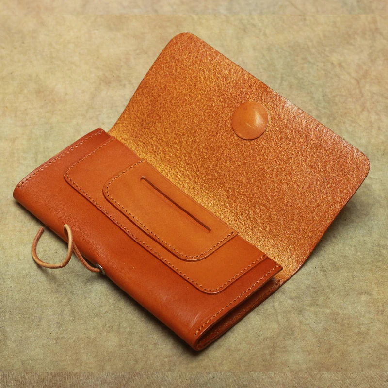 

Wallet long for women Vegetable tanned leather handbag Handmade Temperament retro girl wallet High quality and elegant