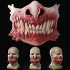 Хэллоуин злой зуб дракона половина косплей с маской для лица ужас вечерние маскарадная Латексная Маска Костюм реквизит