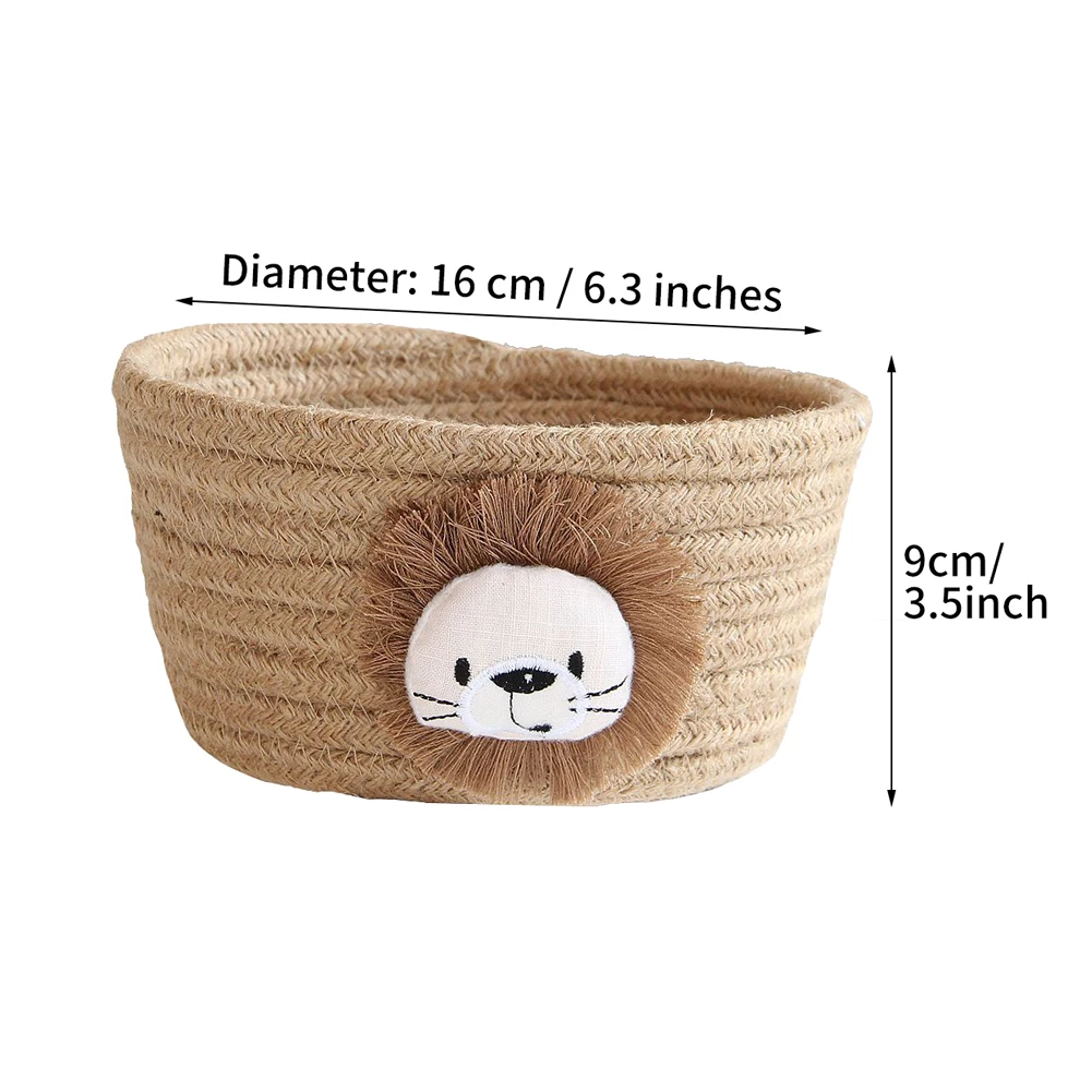 Storage Basket Organizer Bathroom Cute Animal Sundries Box Home Portable Laundry Holder Office Dormitory Cotton Rope Desktop | Дом и сад