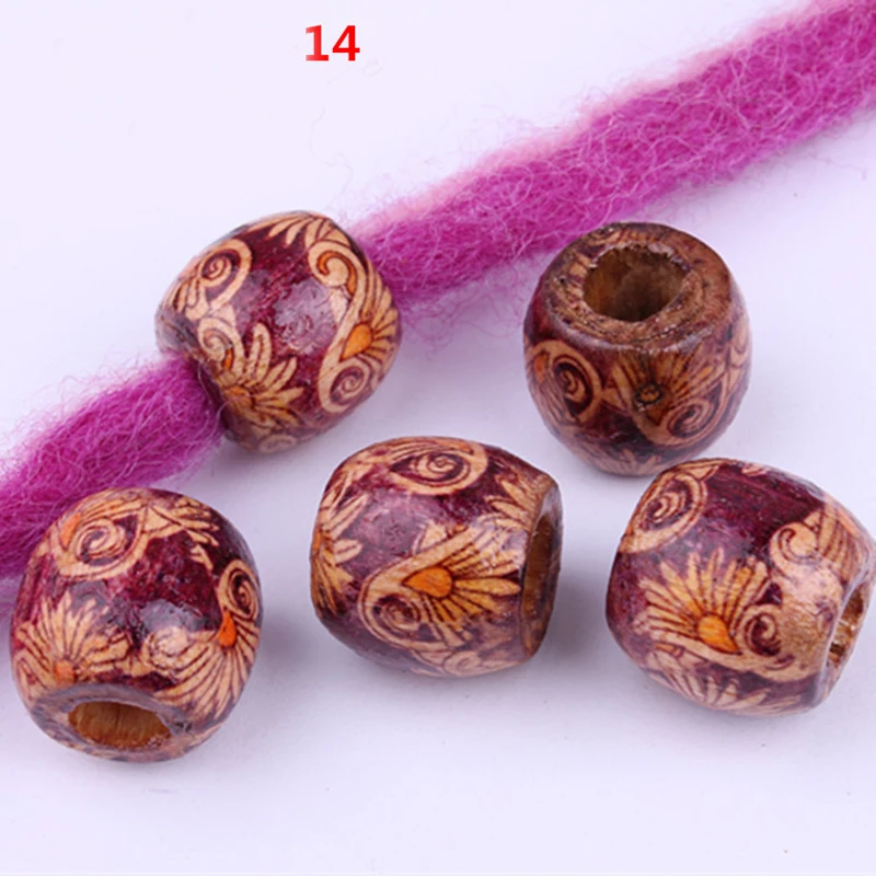 50 шт. дредлок из бисера деревянные волосы оплетенные бусины большое отверстие