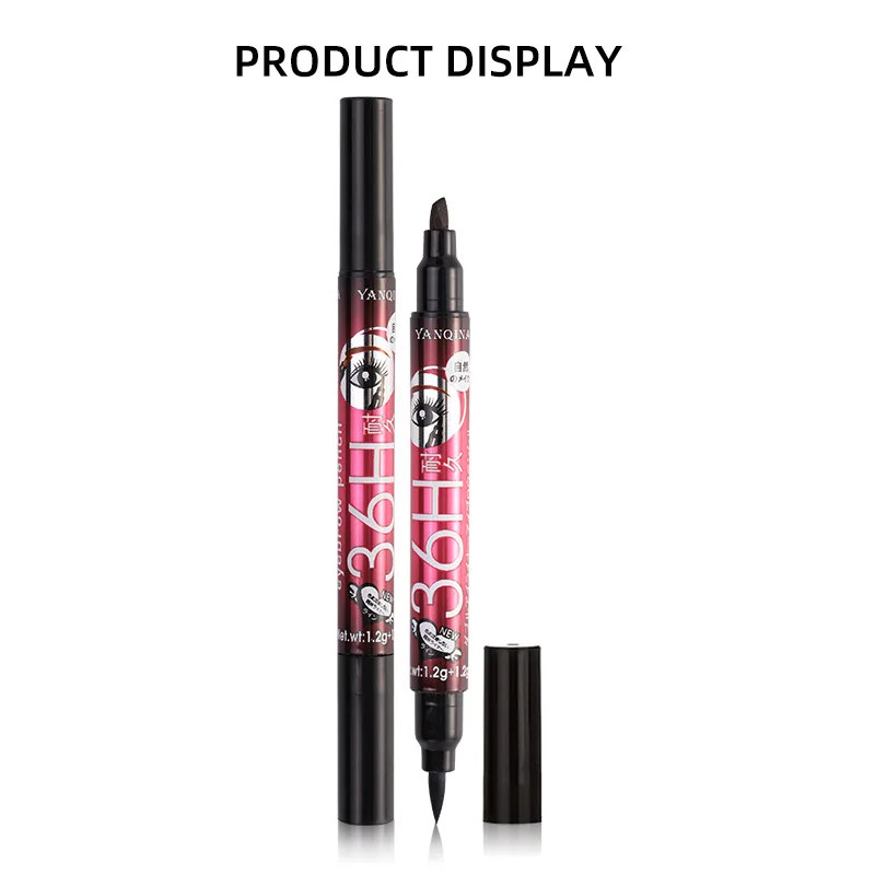 YANQINA Double head black Waterproof Eyeliner pencil Liquid Makeup Pen Long Easy Cosmetics TSLM1 | Красота и здоровье