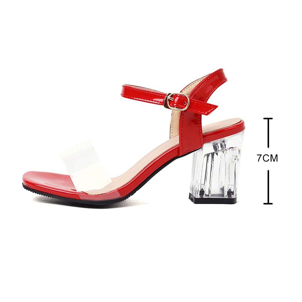 

2021 PVC Jelly Sandals Crystal Leopard Open Toed High Heels Women Transparent Heel Sandals Slippers Square heel zapatos femme