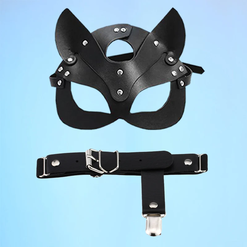 

New Mask and Harajuku punk goth garter belt hip-hop dance performance sexy bondage leather thigh ring garter belt