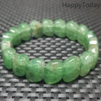 natural green strawberry s shape bracelets geometry long beaded stone wrap bracelet elastic bangle