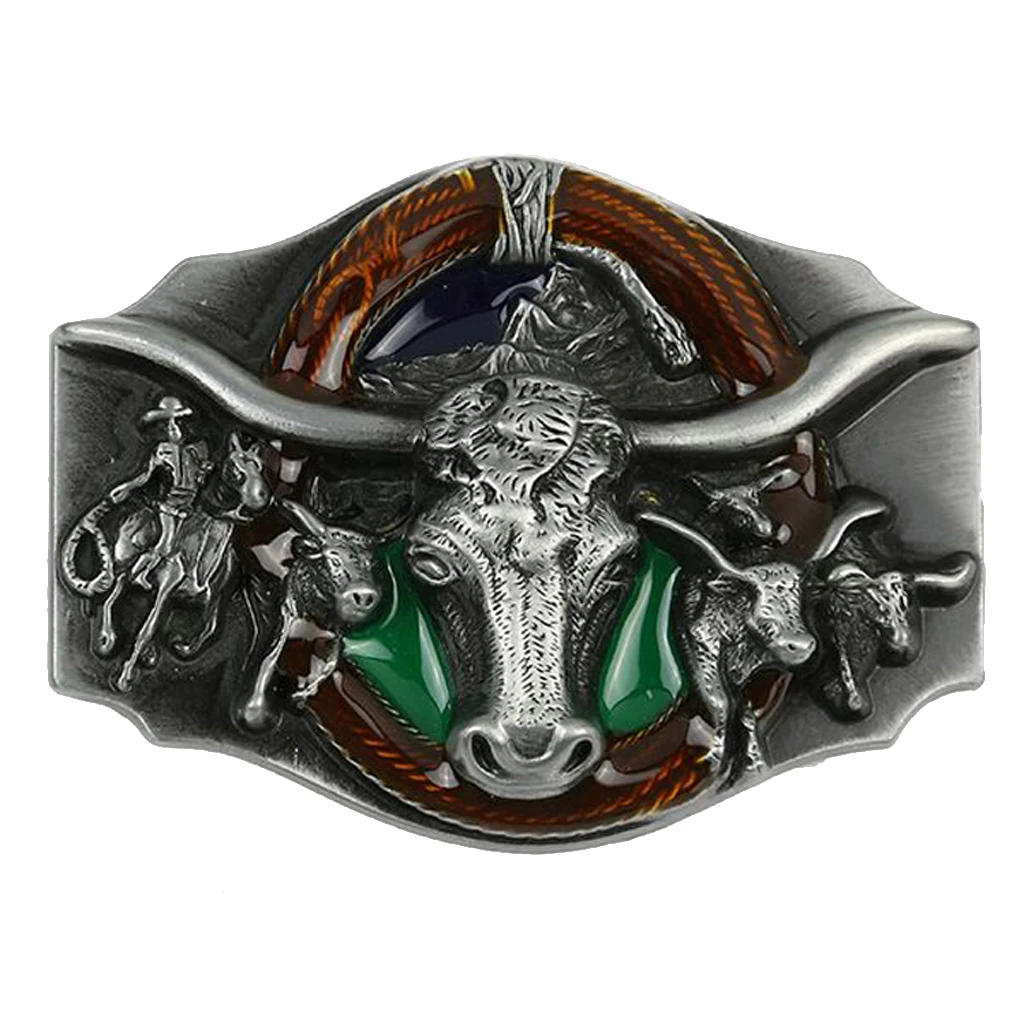

Vintage Mens Belt Buckle Bull Head Western Cowboy Jewelry