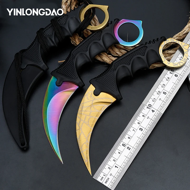 CS GO Counter Strike Claw Karambit нож для шеи с ножом Tiger Tooth настоящий игровой красный синий