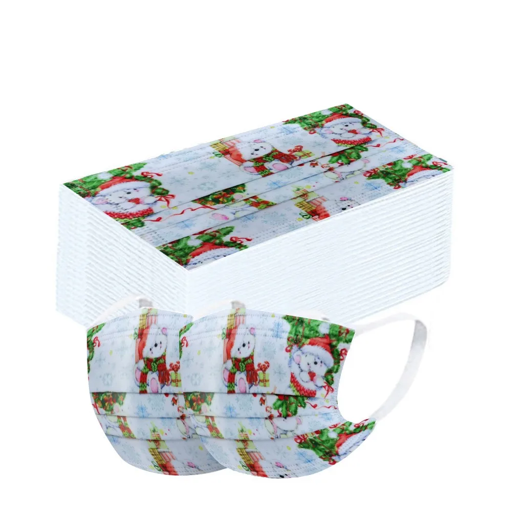 Маски унисекс мягкие 3-слойные с принтом спортивный пылезащитный респиратор для