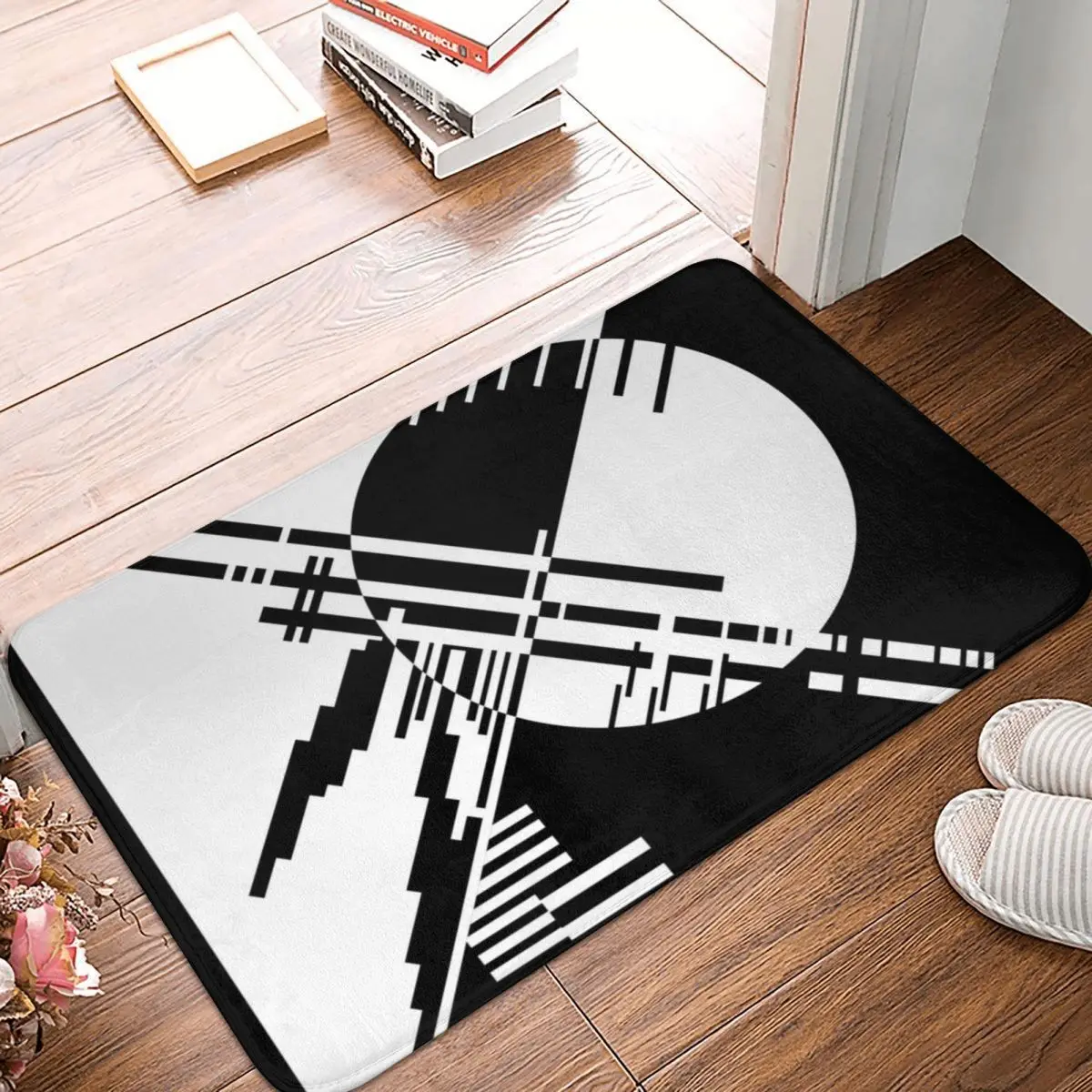 

Moon In Black And White Doormat Carpet Mat Rug Polyester PVC Anti-slip Floor Decor Bath Bathroom Kitchen Bedroom 40x60