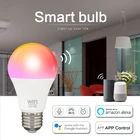Умсветильник лампочка B22 E27 с Wi-Fi, 9 Вт, светодиодная лампа RGB, работает с AlexaGoogle Home, 220 В110 В, лампочка с регулируемой яркостью, управление через приложение