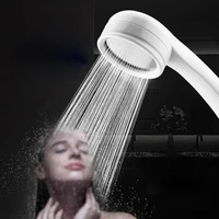 abs plastic single function eco friendly white small round high pressure water saving bathroom accessories handheld shower head