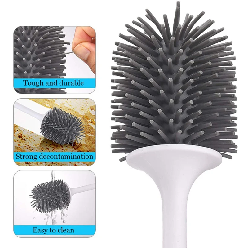 tpr toilet brush rubber head holder cleaning brush for toilet wall hanging household floor cleaning bathroom accessories set free global shipping