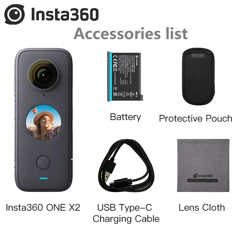 Insta360 ONE X2 Action Camera Mini Anti-Shake Waterproof Portable 5.7K Sport 360 ​Camera FlowState For YouTube Live Like Gopro |