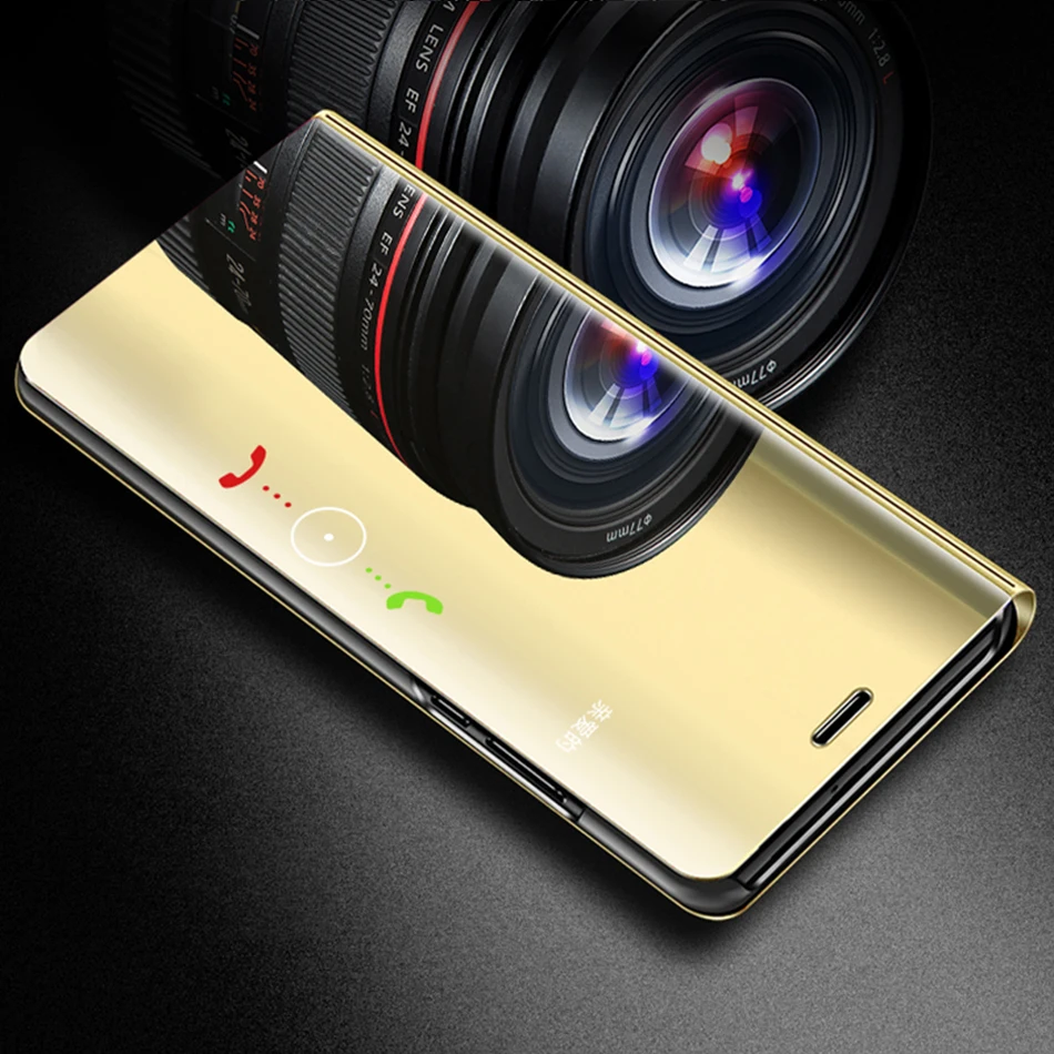 Роскошный зеркальный умный чехол книжка с подставкой для Xiaomi Mi 10 Ultra 10T Lite Note Pro Poco