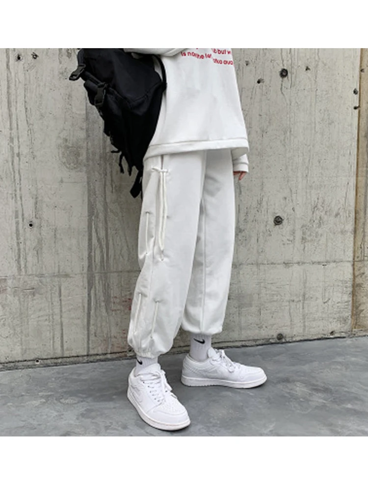 

2020 Autumn Winter Men Solid Color Harem Pants Fashion Men's Cotton Casual Trousers Male Comfortable Straight Sweatpants gml90