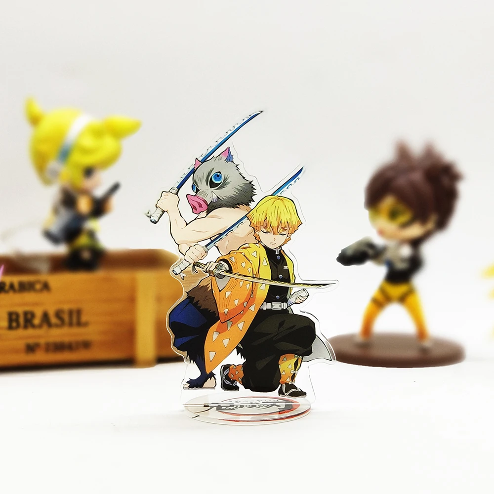 Демон убийца Kimetsu без Yaiba Zenitsu Inosuke фигурка на акриловой подставке модель пластина