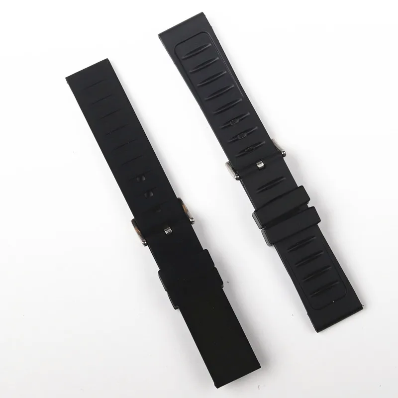 Ремешок мужской силиконовый резиновый черный браслет для часов с таймером