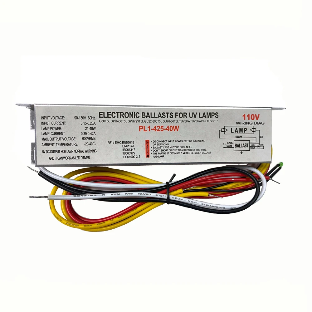 PL1-425-40W RL11-425-40 110V бактерицидные электронные балласты UV балласт для УФ-ламп G36T5L