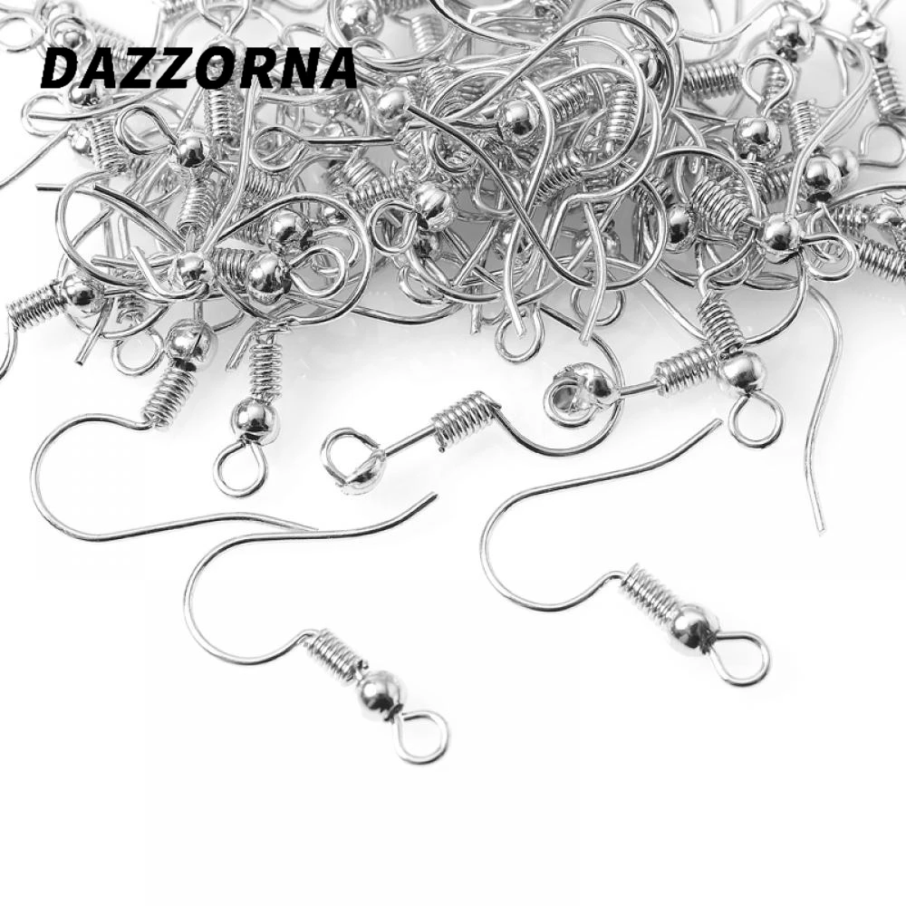 100Pcs 20x17mm Earrings Clasps Hooks Fittings Jewelry Making Supplies Gold Color Iron Hook Earwire DIY Earring Findings | Украшения и