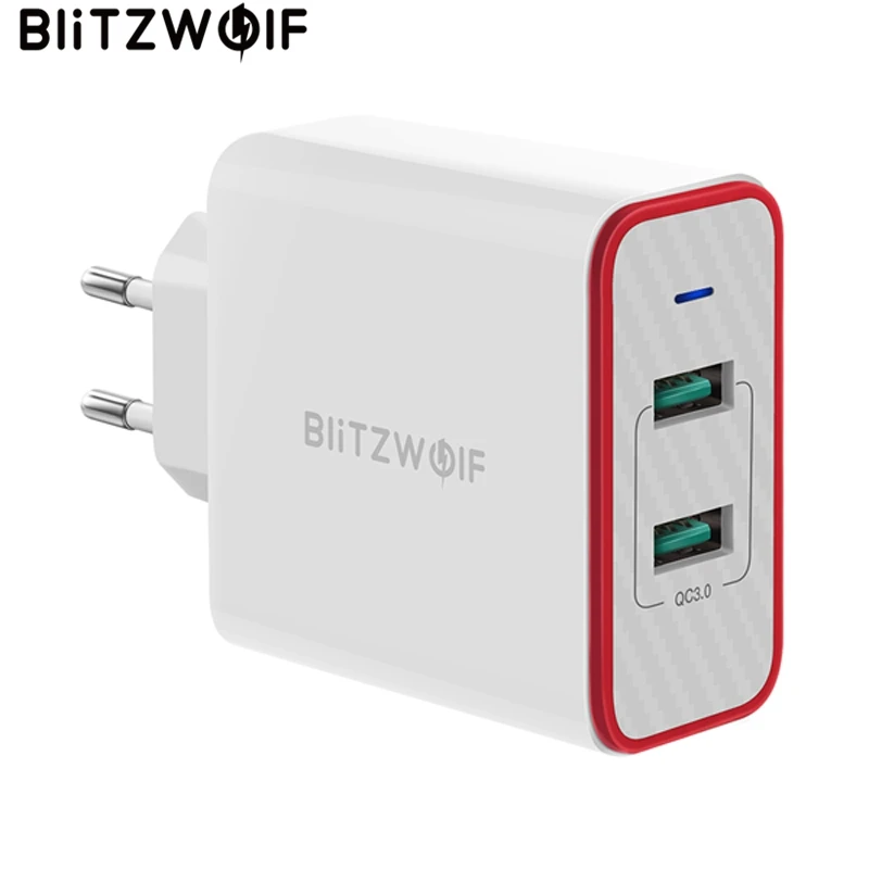 BlitzWolf 36 Вт USB быстрое зарядное устройство с европейской вилкой два порта адаптер настенное зарядное устройство для Xiaomi roidmi 2s S9 для iPhone 8 для huawei P10 P20