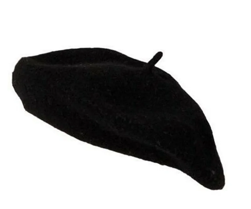 Простой шерстяной берет модные осенние женские шапки французский зимняя теплая