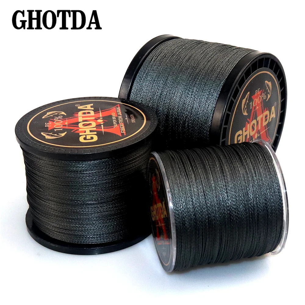 Рыболовная леска GHOTDA PE плетеная черная многонитевая рыболовная прочная соленая