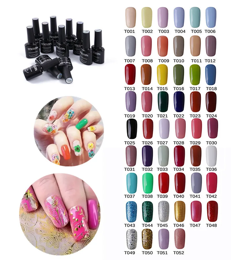 Гель-лак для ногтей полуперманентный, 52 Цвета, 7,5 мл