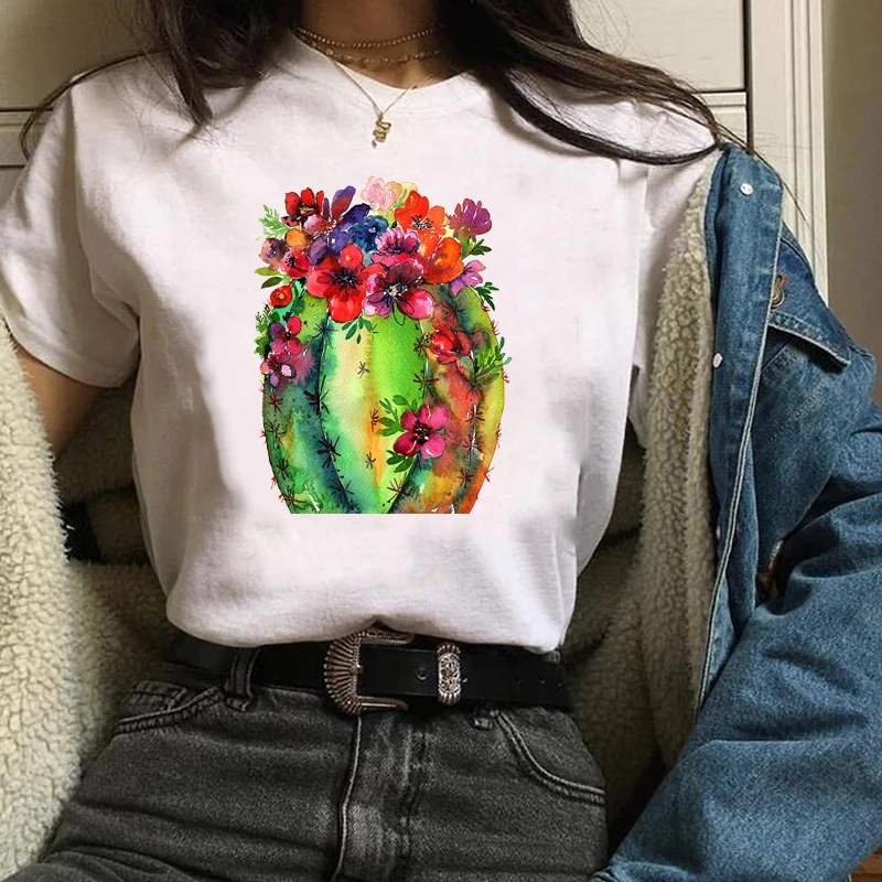 Женские футболки с графическим принтом летняя и осенняя одежда растительным